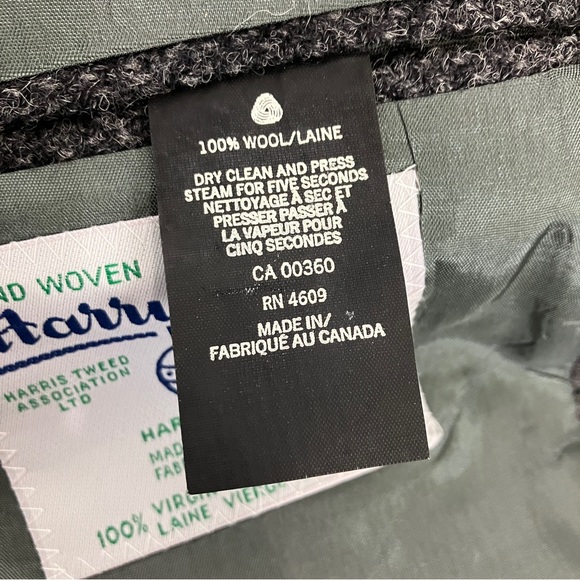 Vintage Harris tweed wool sport coat blazer black grey  classic 44R - Picture 9 of 12